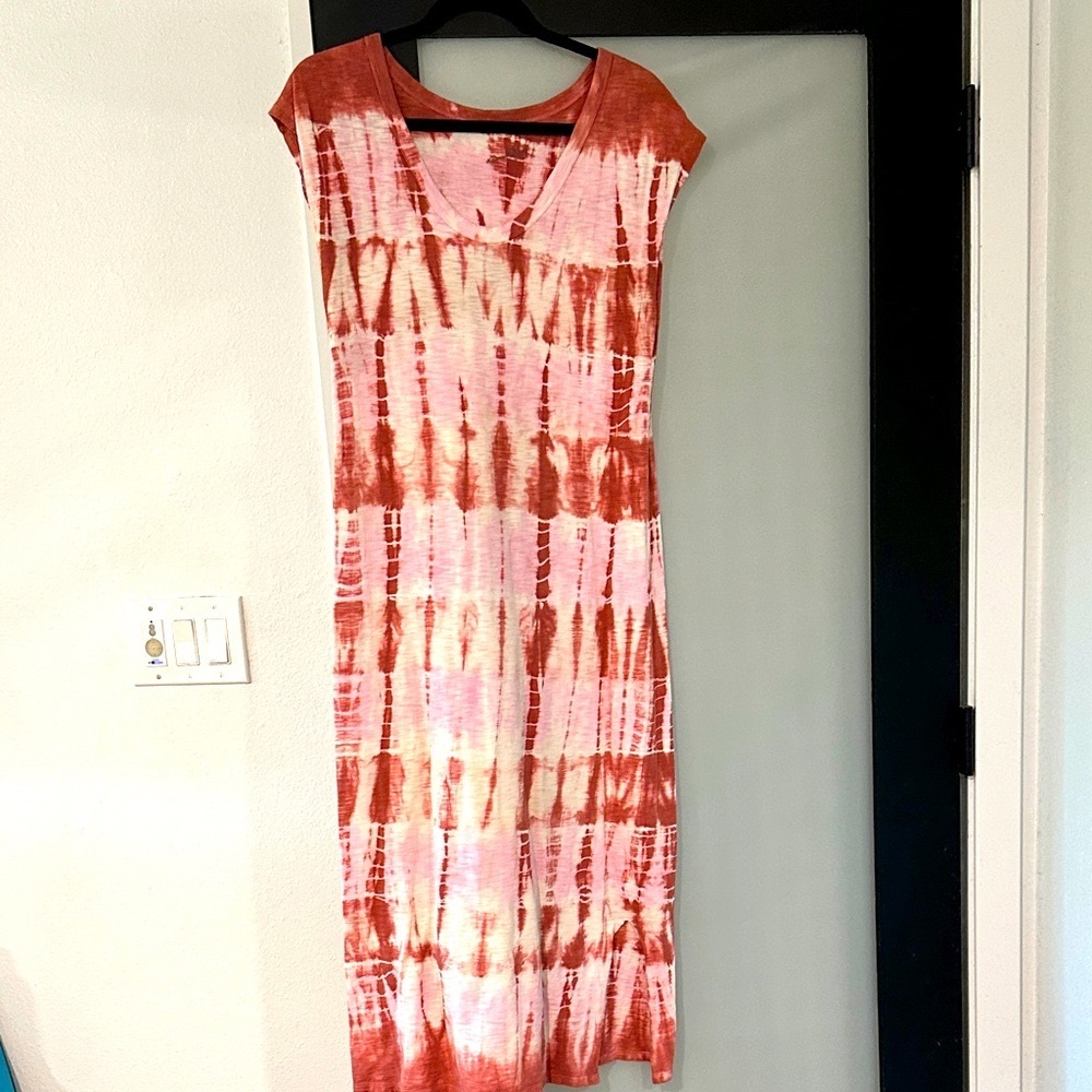 Universal Thread Pink and Brown Tie-Dye Dress